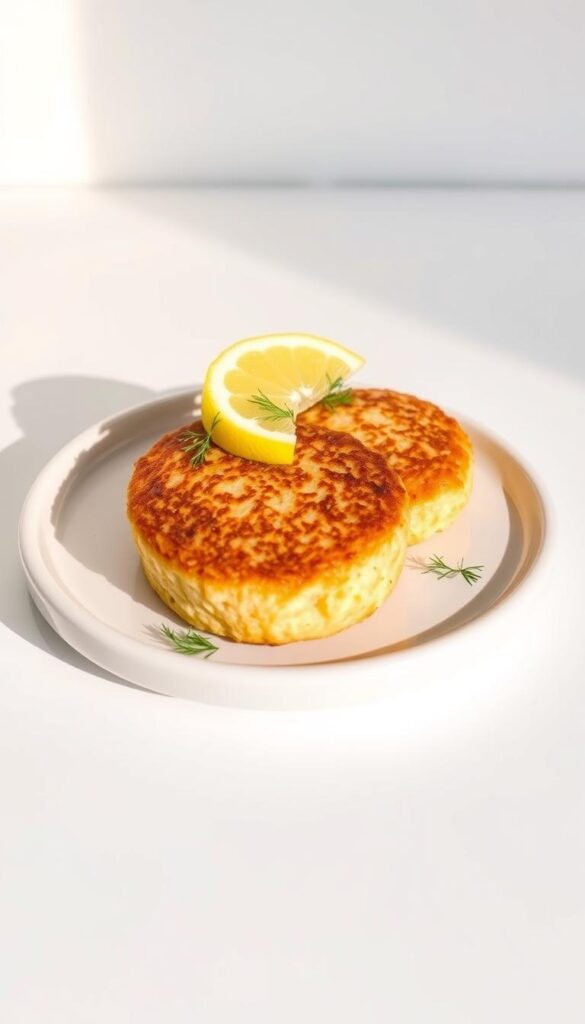 Serving Salmon Cakes Serving Salmon Cakes