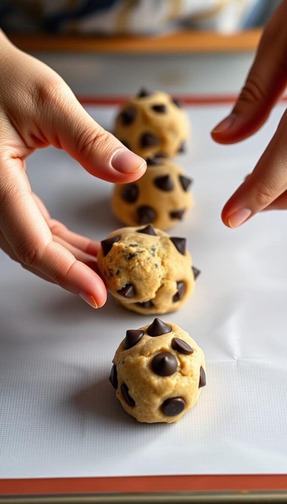 Shaping homemade cookies for baking Shaping homemade cookies for baking