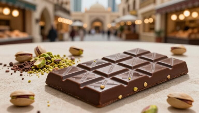 dubai style pistachio dark chocolate bar